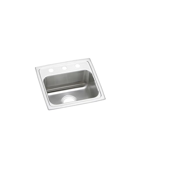 Lustertone Stainless Steel 17 X 16 X 4 Single Bowl Top Mount Ada Sink